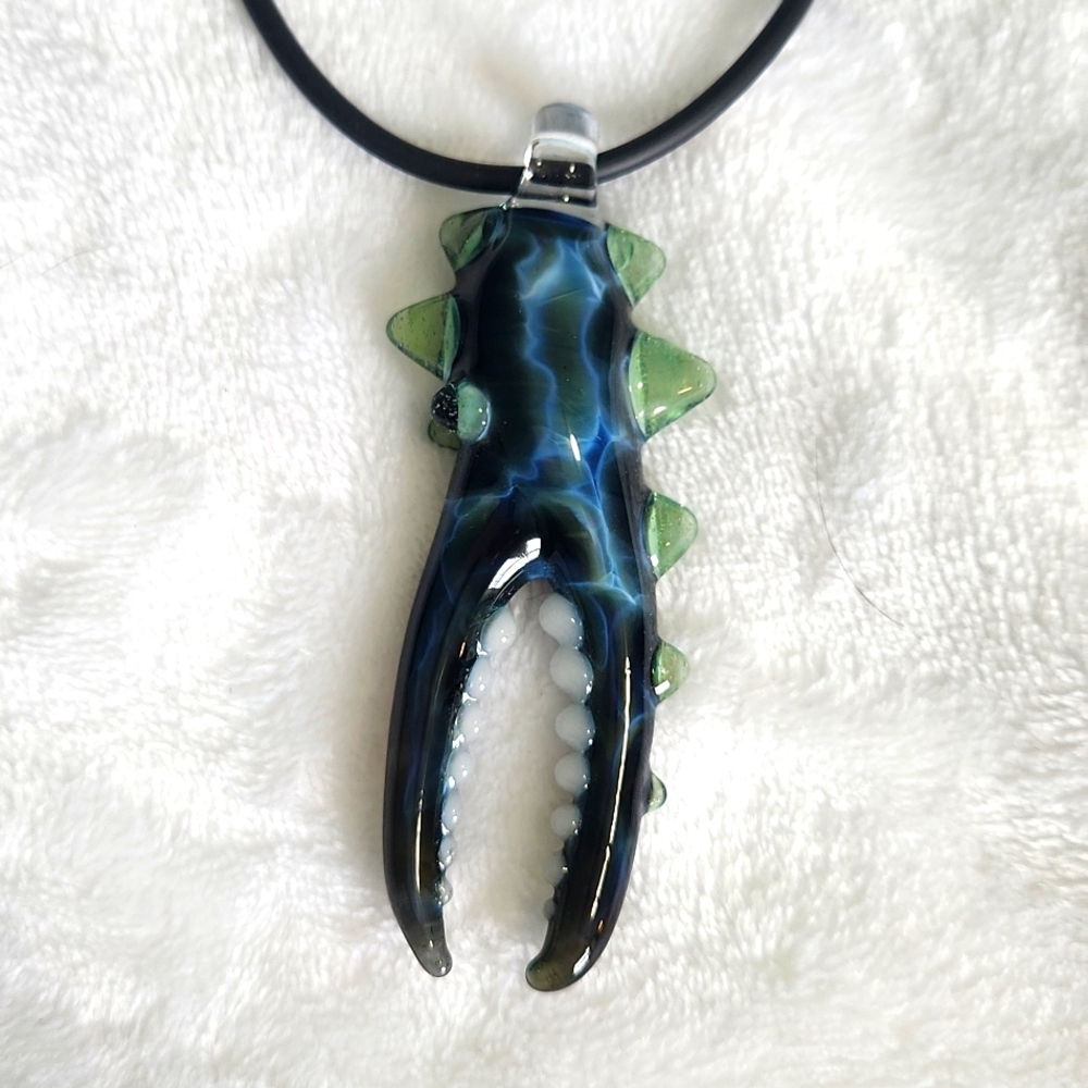 Glass crab claw pendant